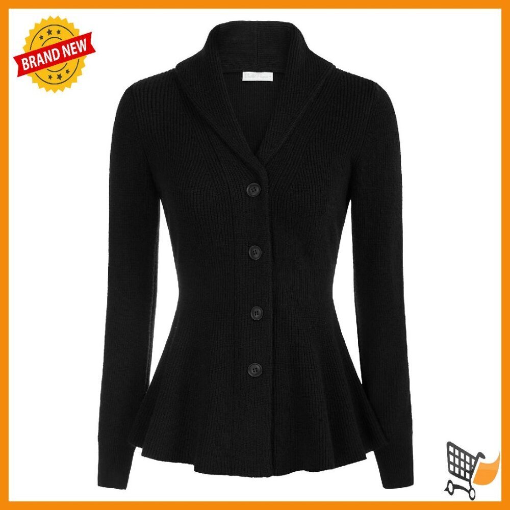 Vintage Shawl Lapel Cardigan Sweater Coat - Button Down Outerwear
